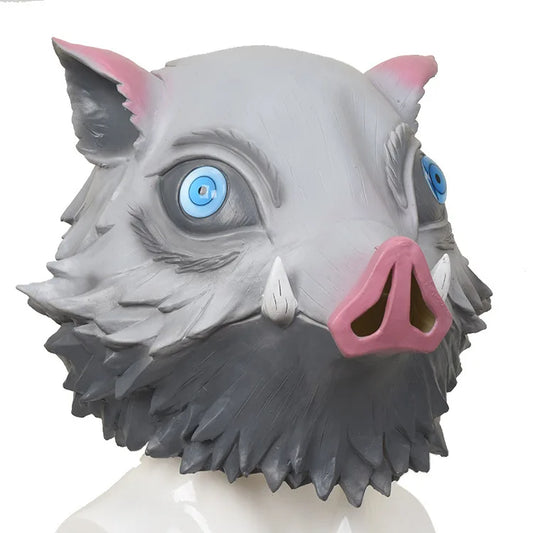 Hashibira Inosuke Cosplay Mask – Pig Silicone Headgear Latex Pig’s Head Mask