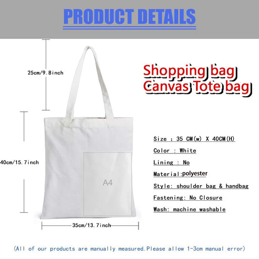 Demon Slayer Kimetsu No Yaiba Canvas Tote Bag – Large Capacity Japanese Anime Shopping Bag