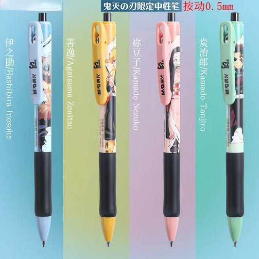 Demon Slayer Cute Personality Gel Pen – High-Value Quick-Drying Press-Type Plastic Pen