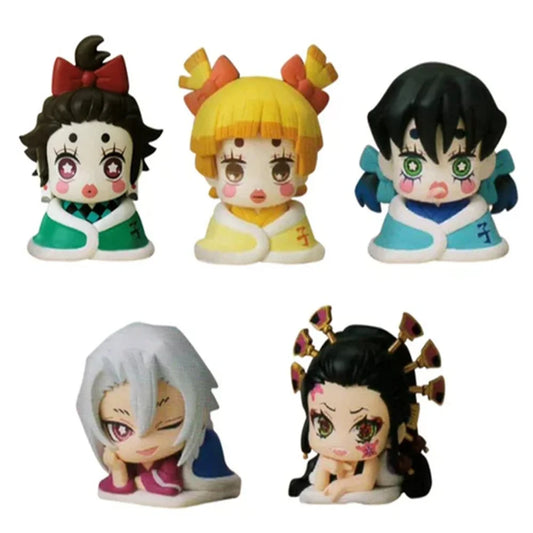 Collectible PVC Mini Anime Dolls – Set of 5 Cute Figures for Desktop & Car Decoration