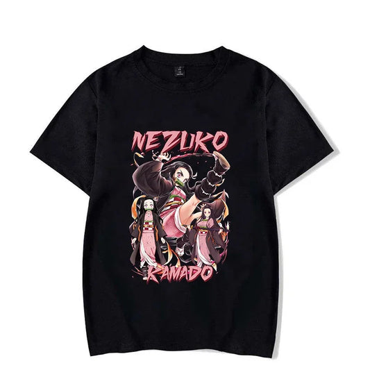 New Hot Anime Kamado Nezuko Print T-shirt – Women’s Summer Casual Round Neck Top