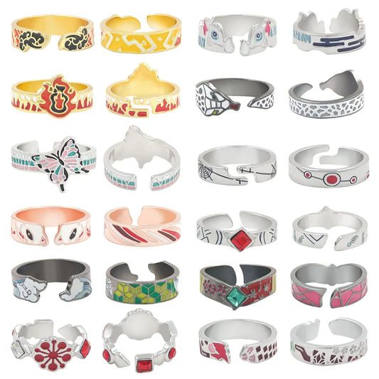 Demon Slayer Anime Ring – Kimetsu No Yaiba Tanjirou & Nezuko Adjustable Open Rings