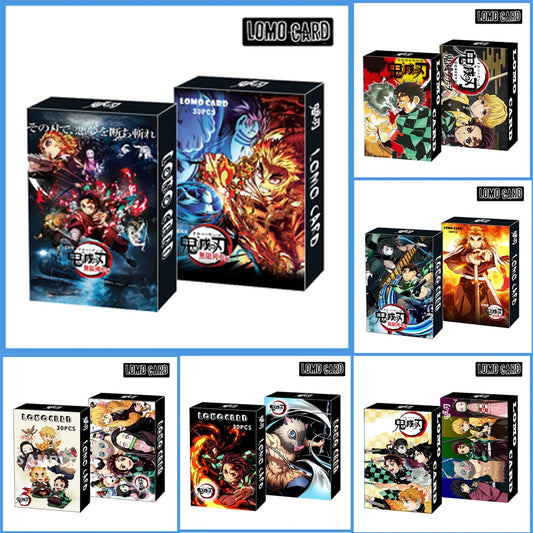 Demon Slayer Japanese Anime Lomo Card – 1 Pack/30pcs Card Games with Postcards | Message Gift for Fans, Game Collection Toy