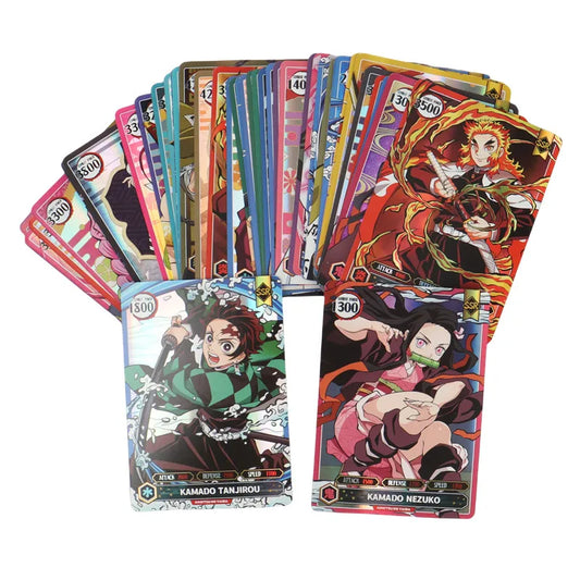 50PCS Demon Slayer Cards English Version – SSR Ultra Rare Tanjirou Kamado & Nezuko Character Collection Cards
