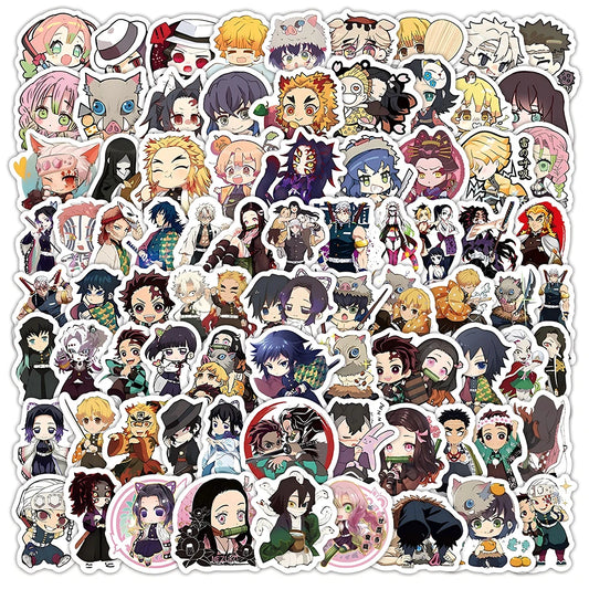 50/120pcs Cool Demon Slayer Stickers – Anime Kamado Tanjirou & Nezuko Waterproof Decals