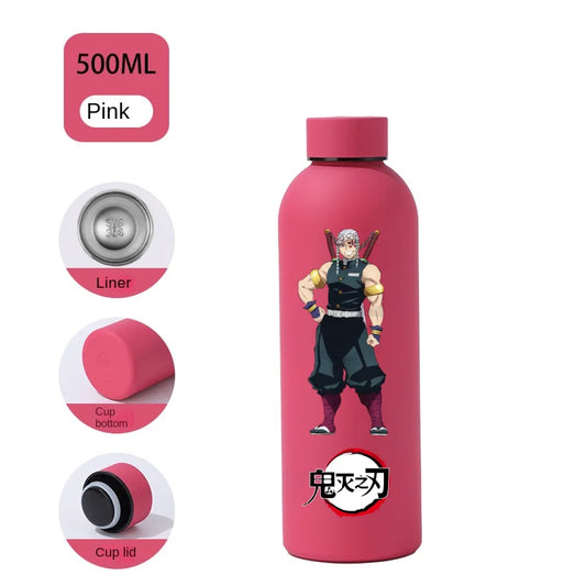 Anime Demon Slayer 500ml Multi-Color Insulated Water Cup – Portable Kids Sports Bottle