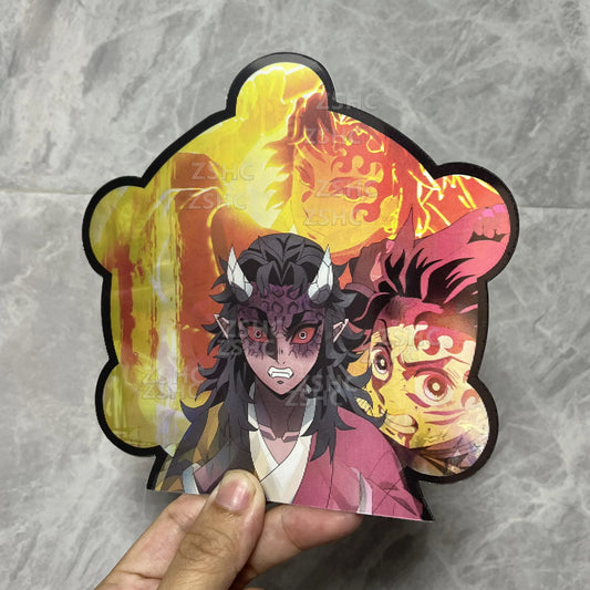 Anime Demon Slayer Hantengu Zohakuten 3D Motion Stickers – Waterproof Decals for Cars, Laptops & More