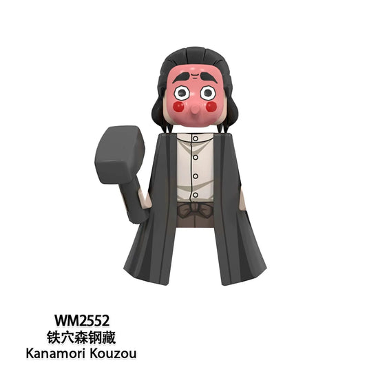 Japan Anime Demon Slayer Mini Action Figures Blocks – Akaza, Rui, Iguro Obanai, Tanjirou, Nezuko & Zenitsu