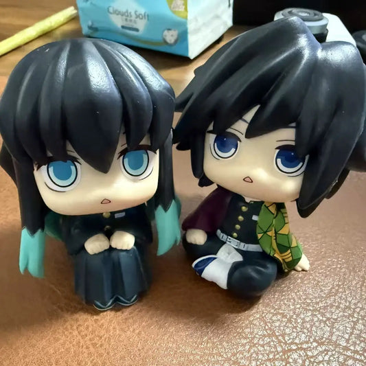 Demon Slayer Q Version Figures – Tomioka Giyu & Muichiro Tokito Anime Model Dolls