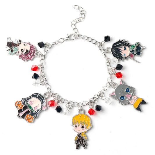 Anime Demon Slayer Charm Bracelet – Kamado Tanjirou Figure Bangle for Men & Women