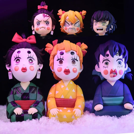 Demon Slayer Anime Figures – Tanjirou, Agatsuma Zenitsu & Hashibira Inosuke PVC Action Models