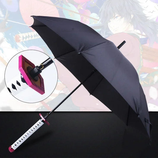 8-Bone Demon Slayer Katana Umbrella – Real-Size Tanjirou-Inspired Japanese Parasol