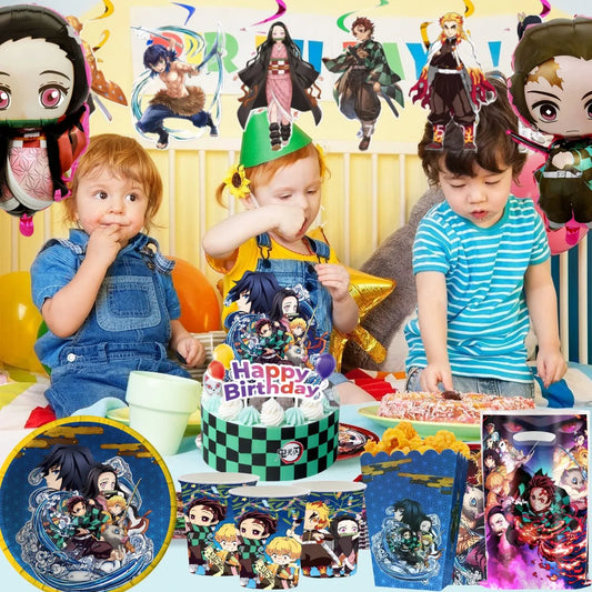Demon Slayer Birthday Party Decor – Kimetsu No Yaiba Tableware & Supplies