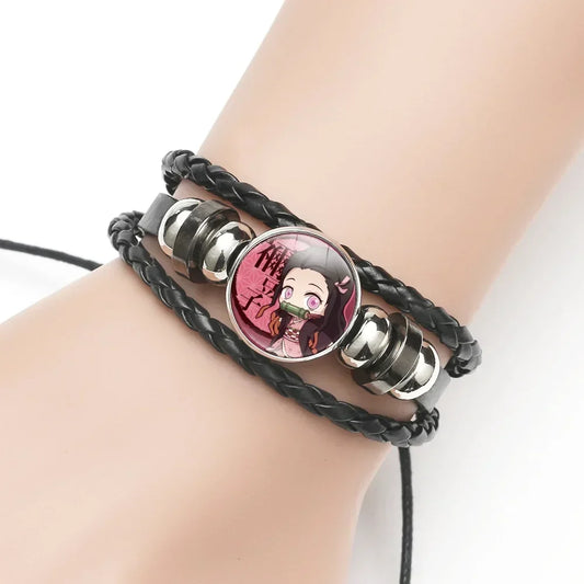 Hot Cute Anime Demon Slayer Bracelet – Kawaii Tanjirou, Nezuko, Zenitsu & Inosuke Jewelry Accessories